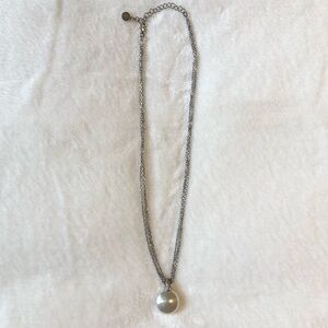 Majorica Sterling Silver Multi Strand Large Simulated Pearl Pendant Necklace